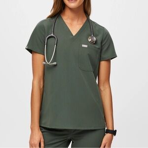 Figs Dark Green Top & Bottom Set